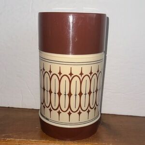 Vintage Brown and Cream Aladdin thermos